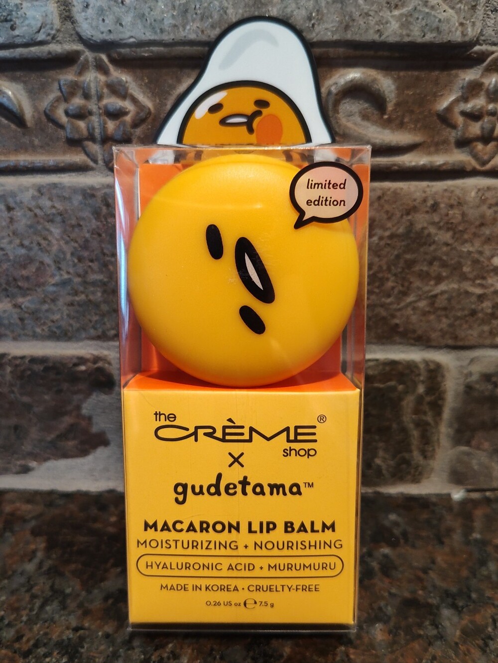 The Crème Shop x Gudetama Macaron Lip Balm - Pineapple Sherbert